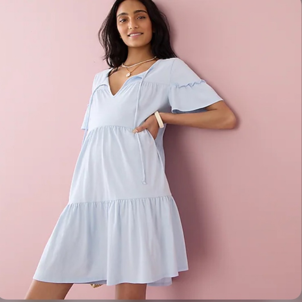NWT‎ J. Crew Broken-in Jersey Tiered Mini Dress